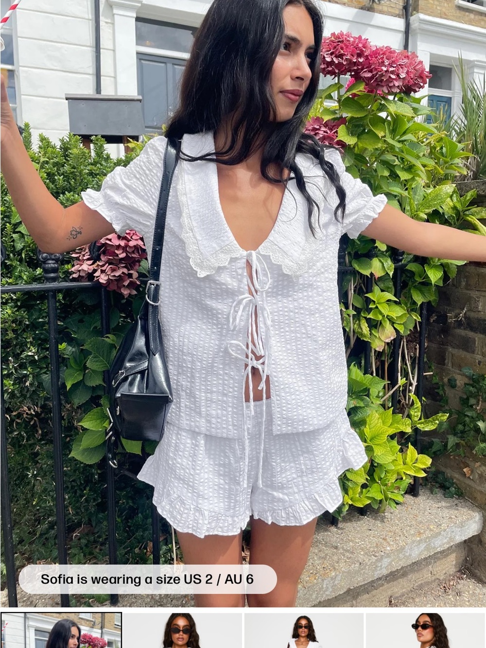 Princess Polly Eternal Sun White Collar Shirt and Bloom Shorts Set